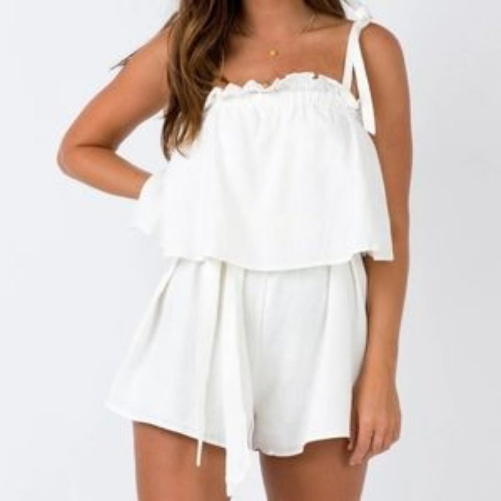 Princess Polly The Wexler Ivory Ruffle Playsuit 2